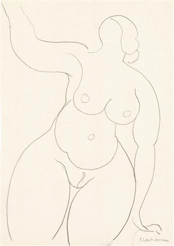 GASTON LACHAISE Group of four drawings of nudes.